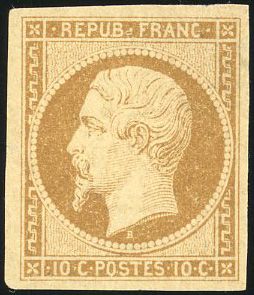 Yvert et Tellier Présidence 1852 N°9 Individuel Neuf avec gomme