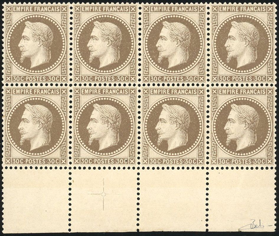Yvert et Tellier Empire Lauré 1863 1870 N°30 Multiple Neuf avec gomme intacte