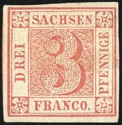 Yvert et Tellier ALLEMAGNE SAXE N°1 Individuel Neuf avec gomme