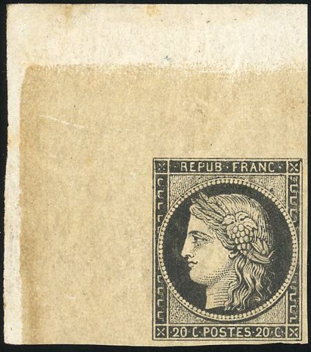 Yvert et Tellier Cérès 1849 1850 N°3 Individuel Neuf avec gomme intacte