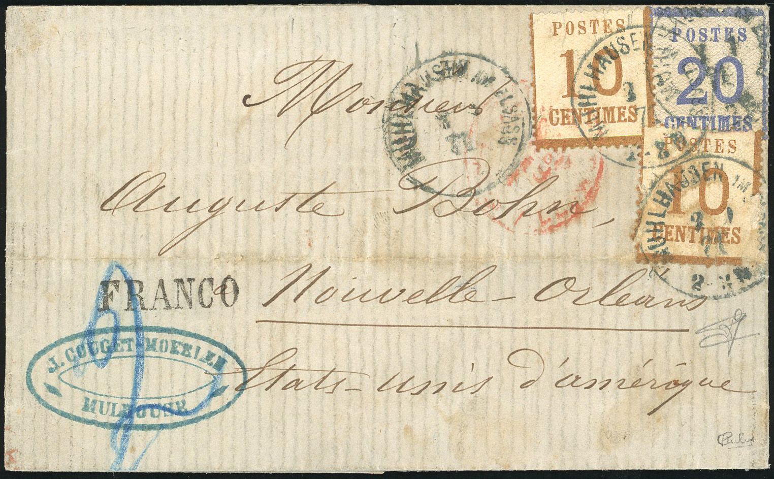 Yvert et Tellier Alsace Lorraine Franco N°5+ 6 Individuel Oblitéré