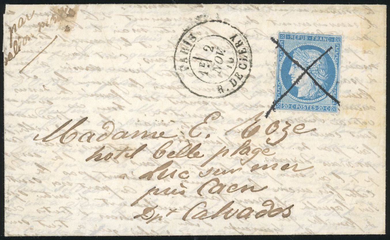 Yvert et Tellier Ballons Montés 1870 N°37 Individuel Oblitéré