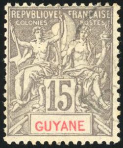 Yvert et Tellier GUYANE N°10 + 13 + 14 + 15 Individuel Neuf avec gomme