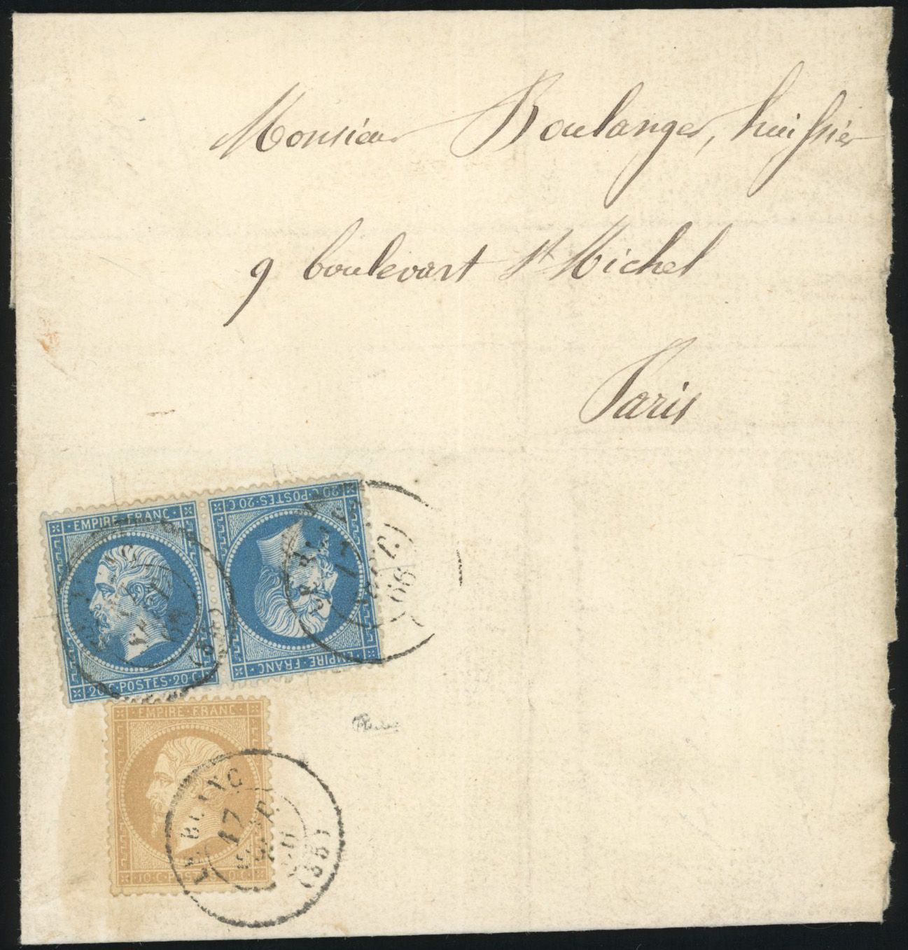 Yvert et Tellier Empire dentelé 1862 N°21 + 22 Individuel Oblitéré