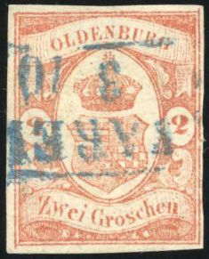 Yvert et Tellier ALLEMAGNE OLDENBOURG N°13 Individuel Oblitéré