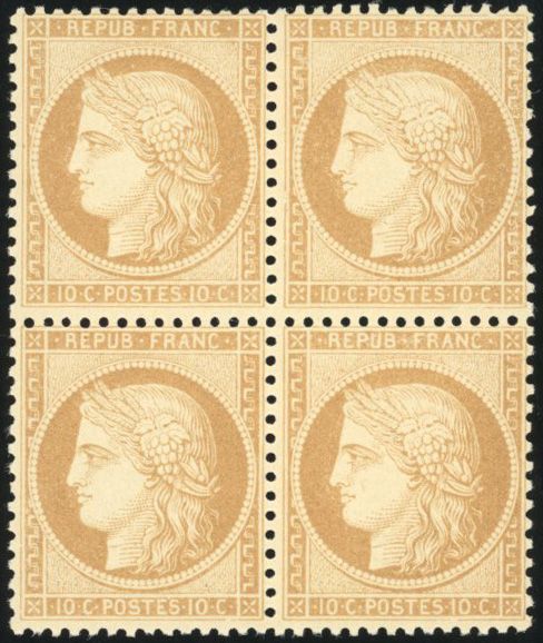 Yvert et Tellier Siège de Paris 1870 1871 N°36 Bloc de 4 Neuf avec gomme intacte
