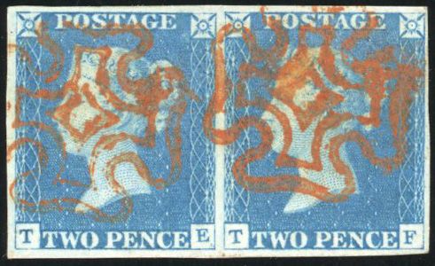 Stanley Gibbons GREAT BRITAIN N°4 Paire Oblitéré