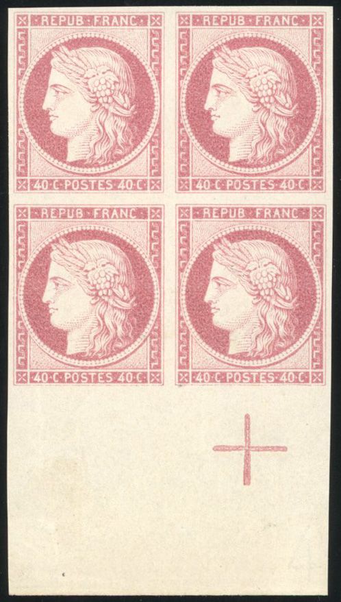 Yvert et Tellier Siège de Paris 1870 1871 N°38 Bloc de 4 Neuf sans gomme