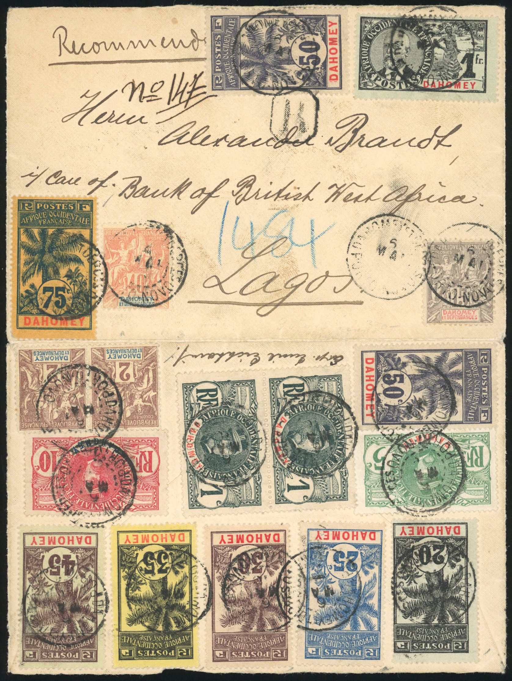 Yvert et Tellier DAHOMEY N°3+ 12 + 7 Individuel Oblitéré