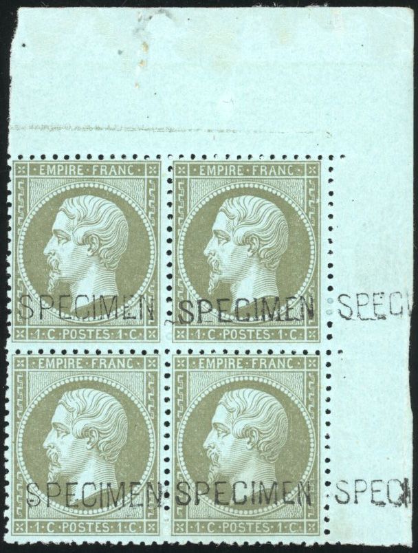 Yvert et Tellier Empire dentelé 1862 N°19f Bloc de 4 Neuf avec gomme intacte