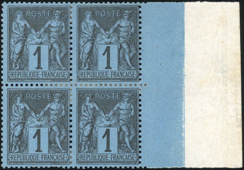 Yvert et Tellier Groupe allégorique 1876 1900 N°84 Bloc de 4 Neuf avec gomme
