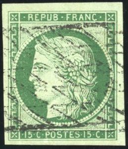 Yvert et Tellier Cérès 1849 1850 N°2b Individuel Oblitéré