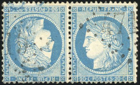 Yvert et Tellier Siège de Paris 1870 1871 N°37c Paire Oblitéré