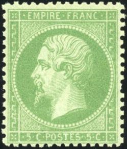 Yvert et Tellier Empire dentelé 1862 N°20 Individuel Neuf avec gomme