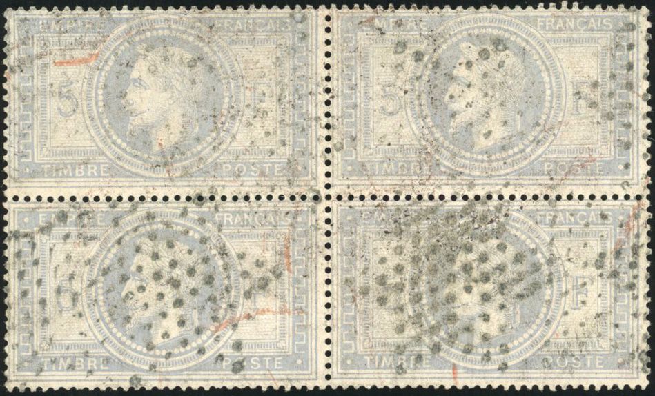 Yvert et Tellier Empire Lauré 1863 1870 N°33 Bloc de 4 Oblitéré