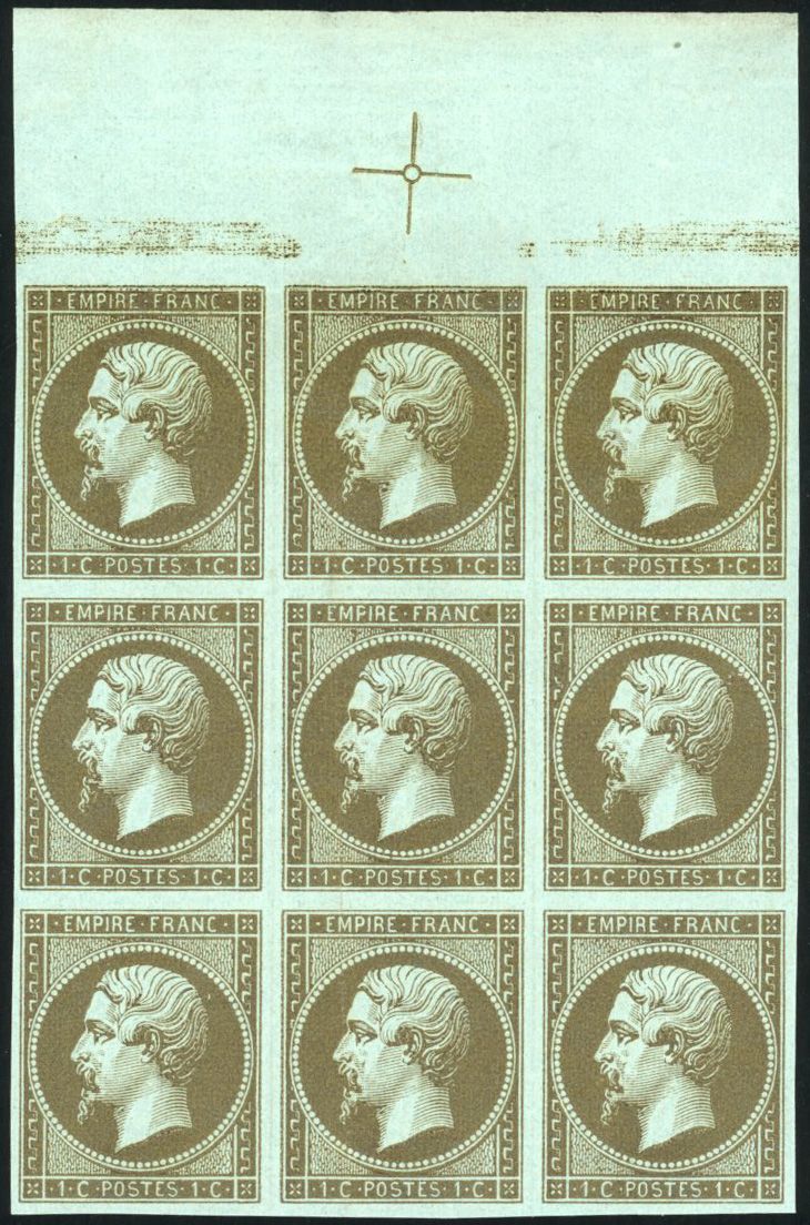 Yvert et Tellier Empire non dentelé 1853 1860 N°11c Multiple Neuf avec gomme intacte