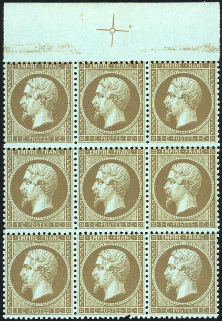 Yvert et Tellier Empire dentelé 1862 N°19b Multiple Neuf avec gomme intacte