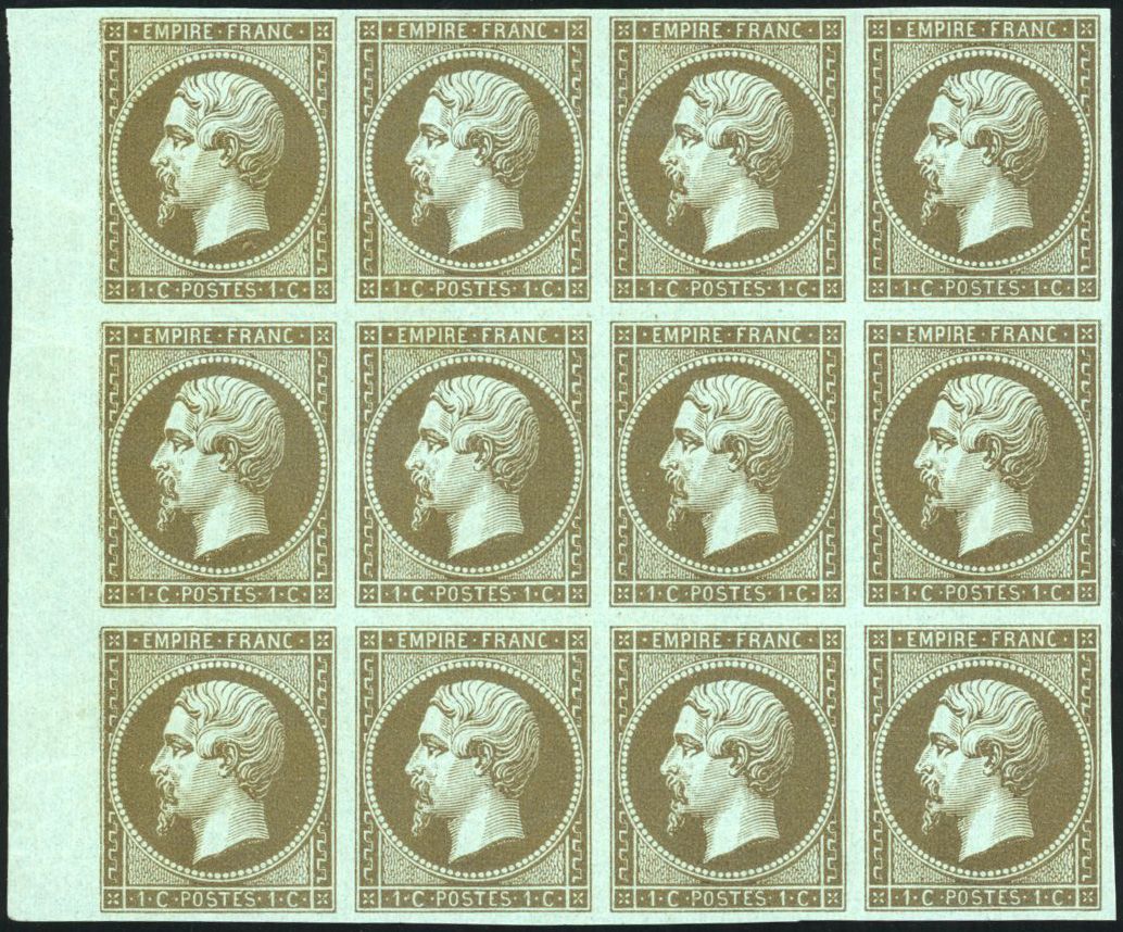 Yvert et Tellier Empire non dentelé 1853 1860 N°11c Multiple Neuf avec gomme intacte