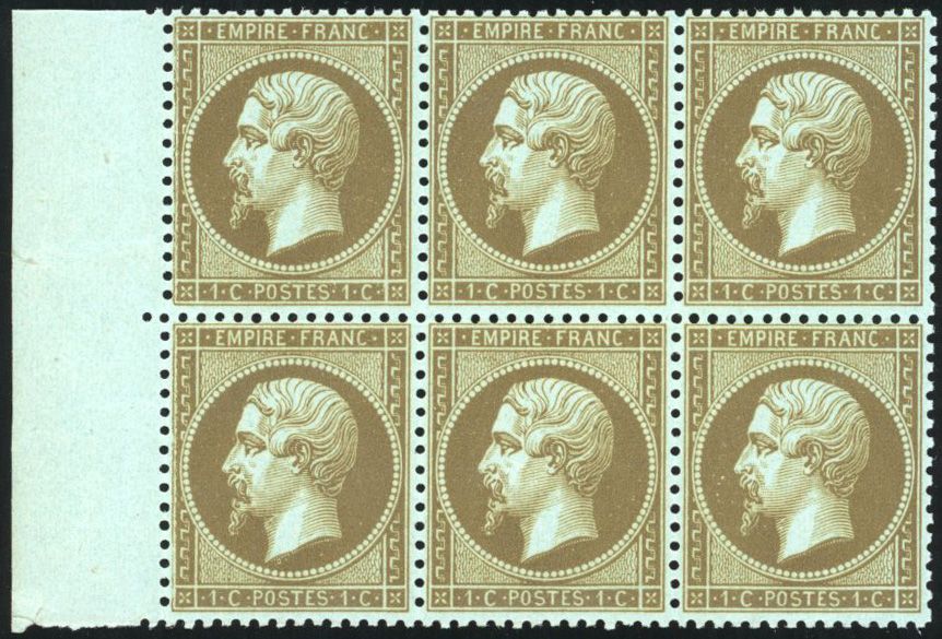 Yvert et Tellier Empire dentelé 1862 N°19b Multiple Neuf avec gomme intacte