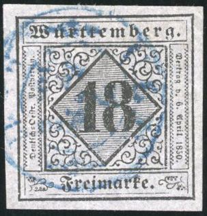Yvert et Tellier ALLEMAGNE WURTEMBERG N°5 Individuel Oblitéré