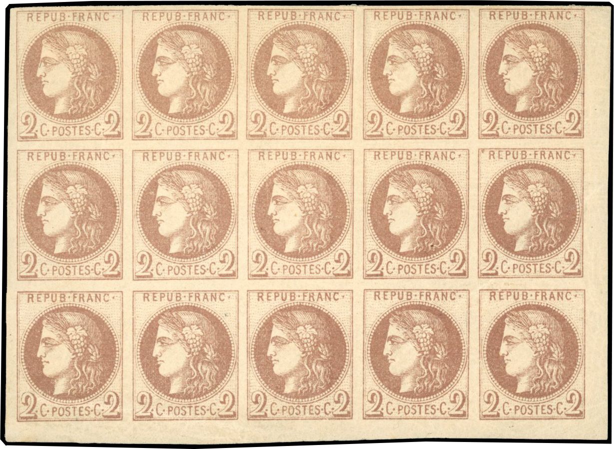Yvert et Tellier Emission de Bordeaux 1870 1871 N°40A Multiple Neuf avec gomme