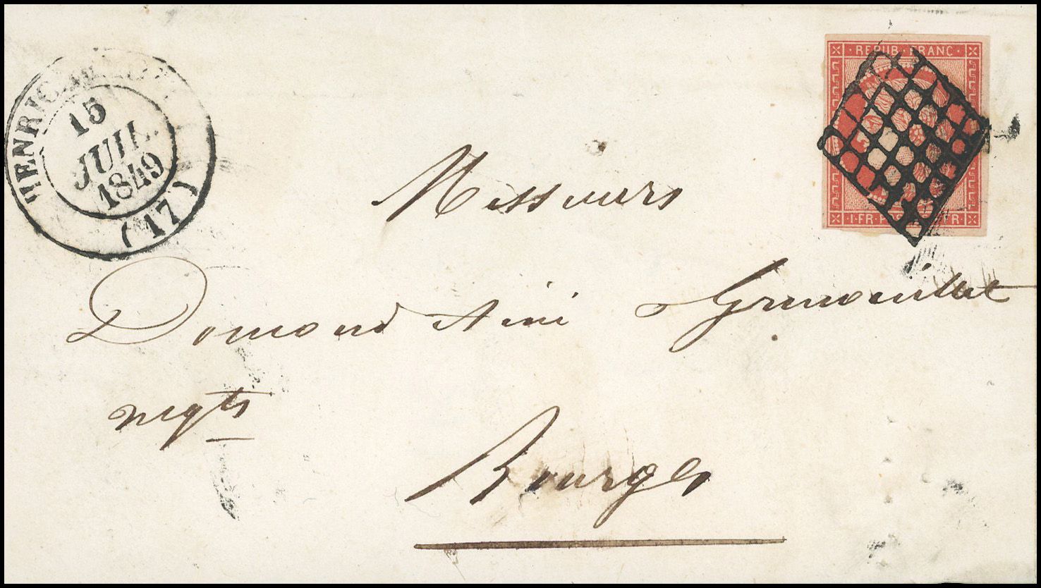 Yvert et Tellier Cérès 1849 1850 N°7a Individuel Oblitéré
