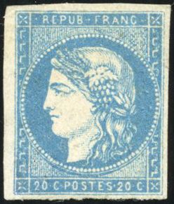 Yvert et Tellier Emission de Bordeaux 1870 1871 N°44B Individuel Neuf avec gomme