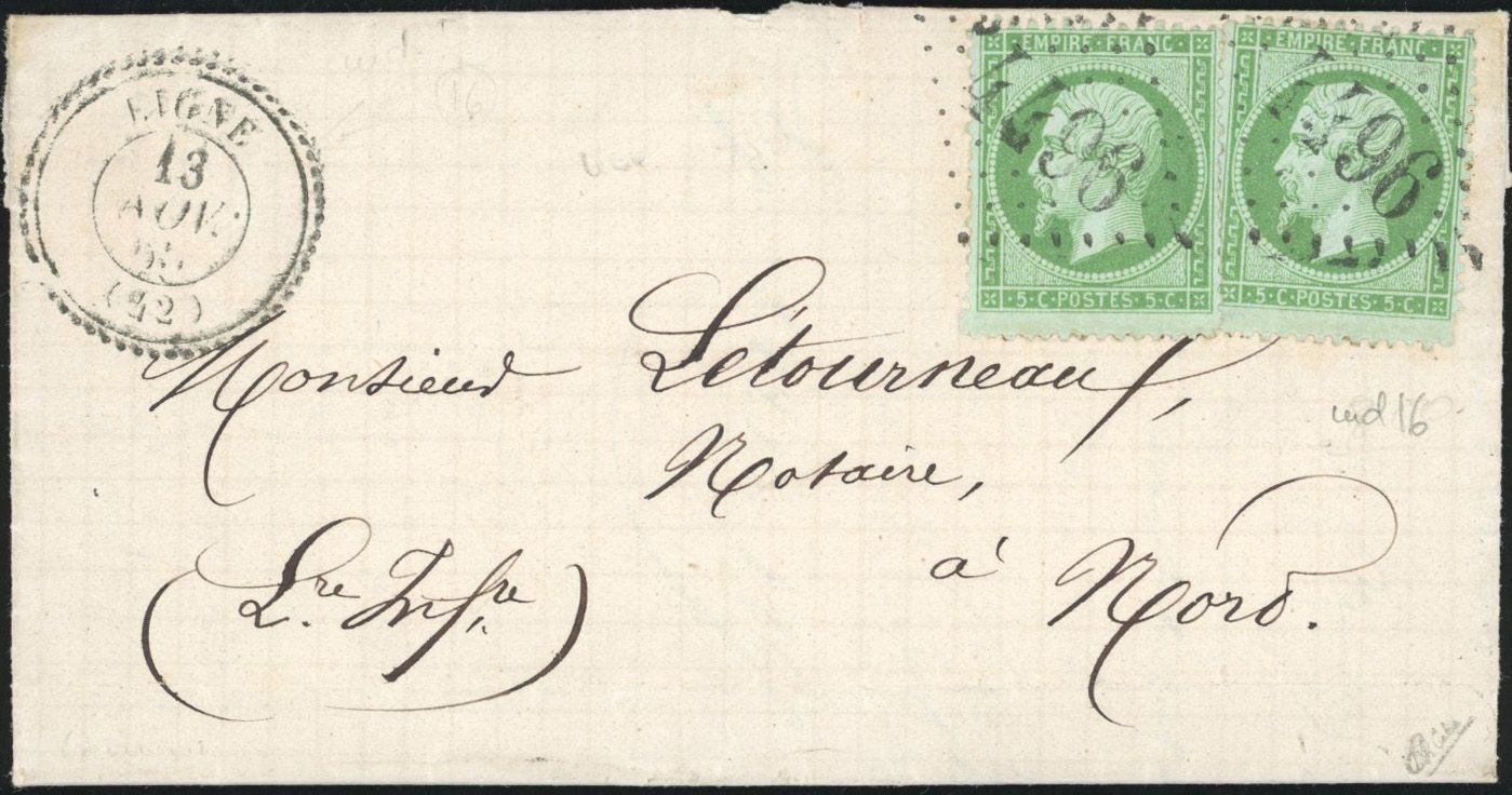 Yvert et Tellier Empire dentelé 1862 N°20 Individuel Oblitéré