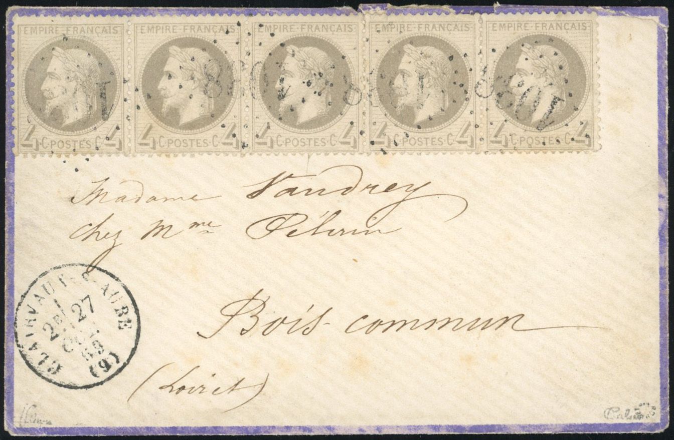 Yvert et Tellier Empire Lauré 1863 1870 N°27B Multiple Oblitéré