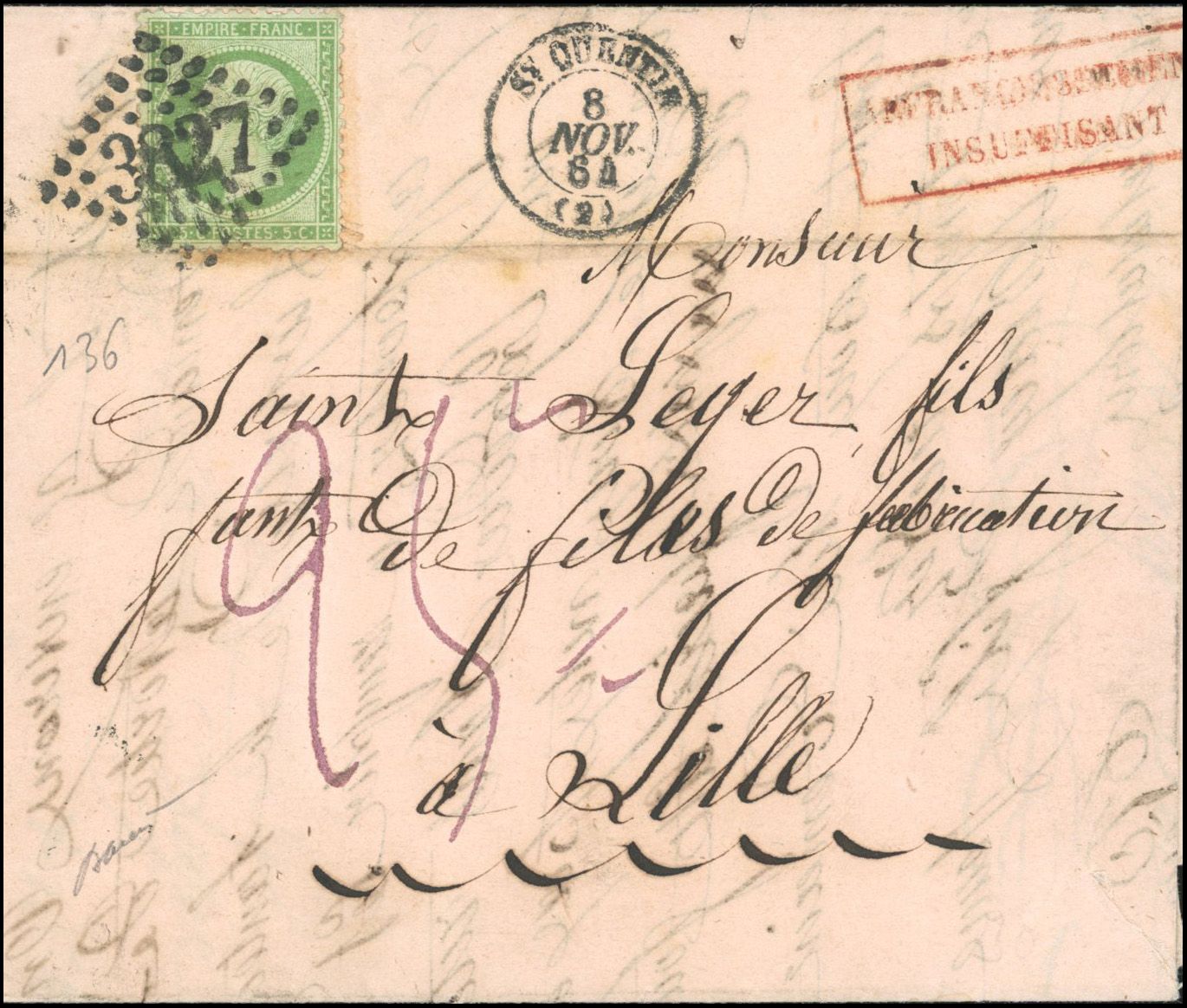 Yvert et Tellier Empire dentelé 1862 N°20 Individuel Oblitéré