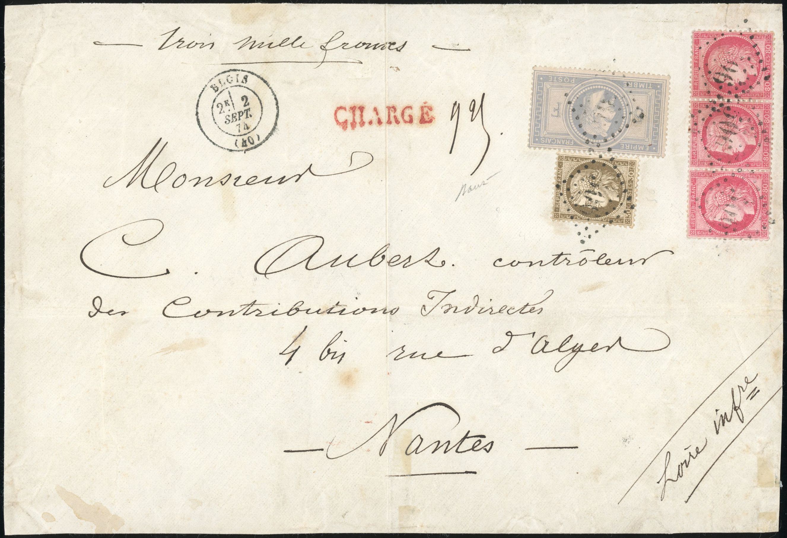 Yvert et Tellier Empire Lauré 1863 1870 N°33 + 56 + 57 Individuel Oblitéré