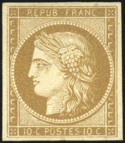 Yvert et Tellier Cérès 1849 1850 N°1b Individuel Neuf avec gomme