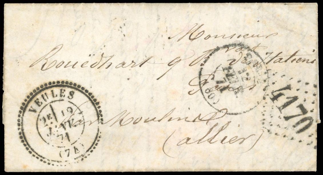 Yvert et Tellier Boule de Moulins 1870 N°0 Individuel Oblitéré
