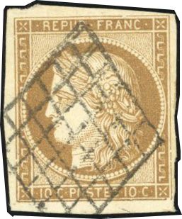 Yvert et Tellier Cérès 1849 1850 N°1b Individuel Oblitéré