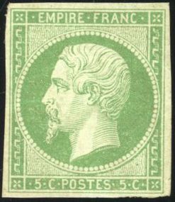Yvert et Tellier Empire non dentelé 1853 1860 N°12a Individuel Neuf avec gomme