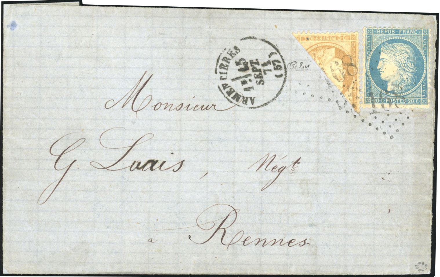 Yvert et Tellier Siège de Paris 1870 1871 N°36 + 37 Individuel Oblitéré