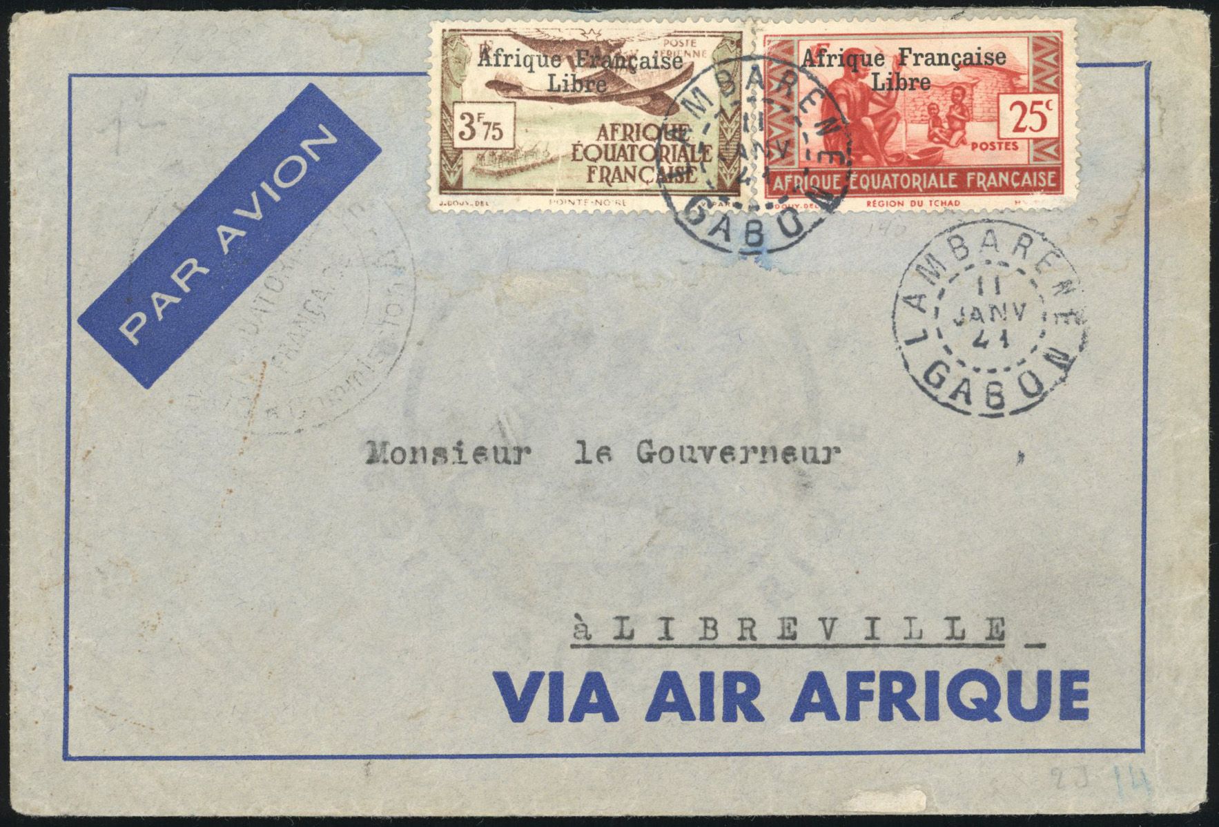 Yvert et Tellier AFRIQUE EQUATORIALE N°16 + poste 163 Individuel Oblitéré