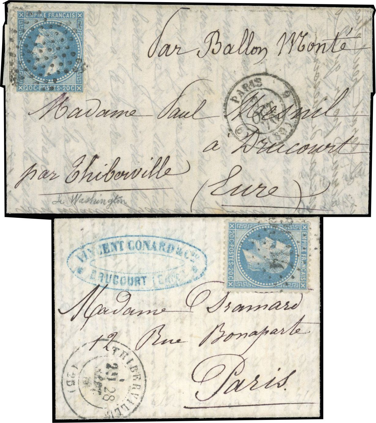Yvert et Tellier Ballons Montés 1870 N°29 Individuel Oblitéré
