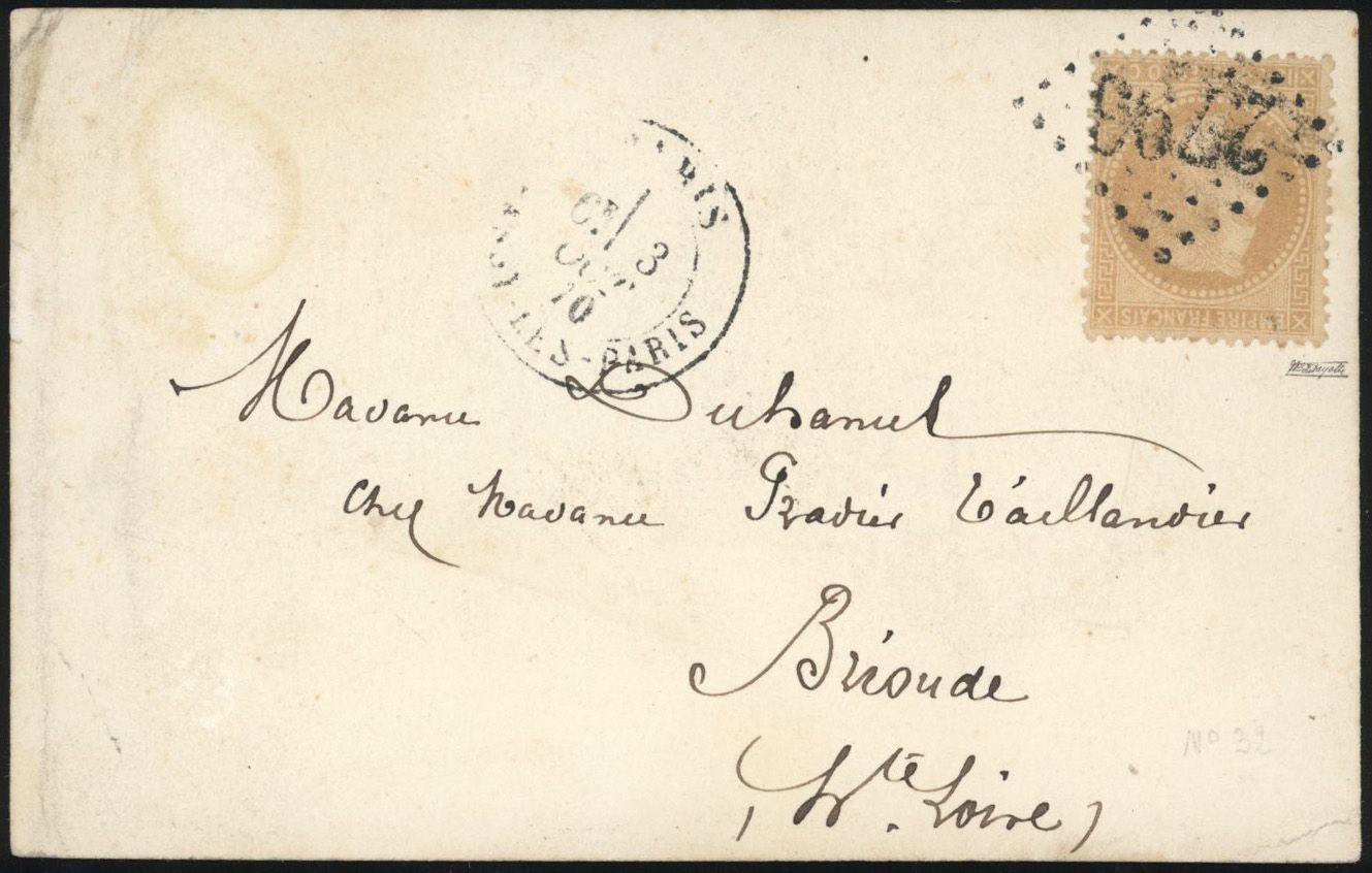 Yvert et Tellier Ballons Montés 1870 N°28 Individuel Oblitéré