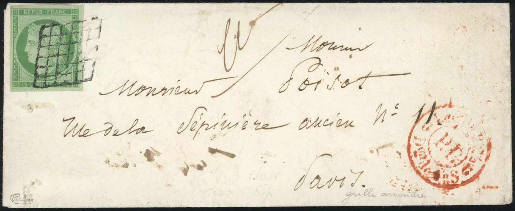 Yvert et Tellier Cérès 1849 1850 N°2 Individuel Oblitéré