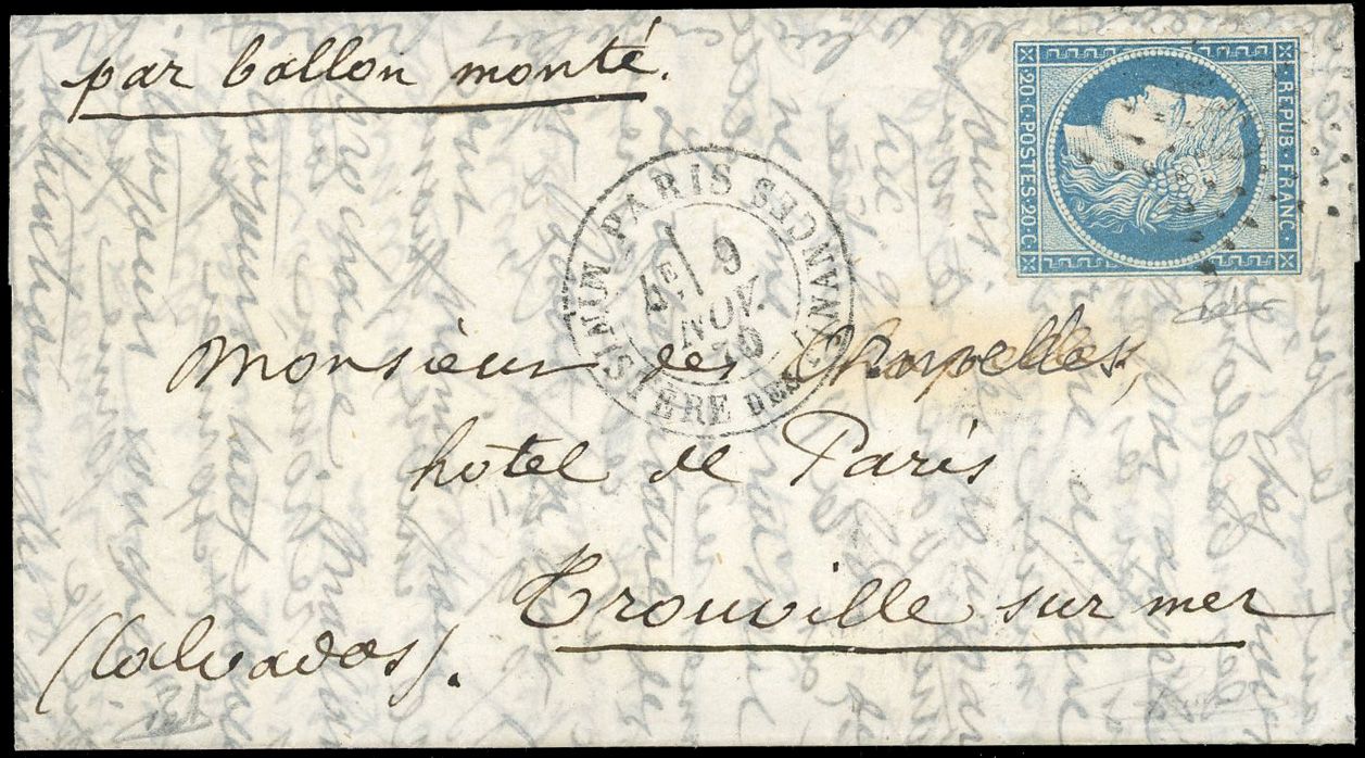 Yvert et Tellier Ballons Montés 1870 N°37 Individuel Oblitéré