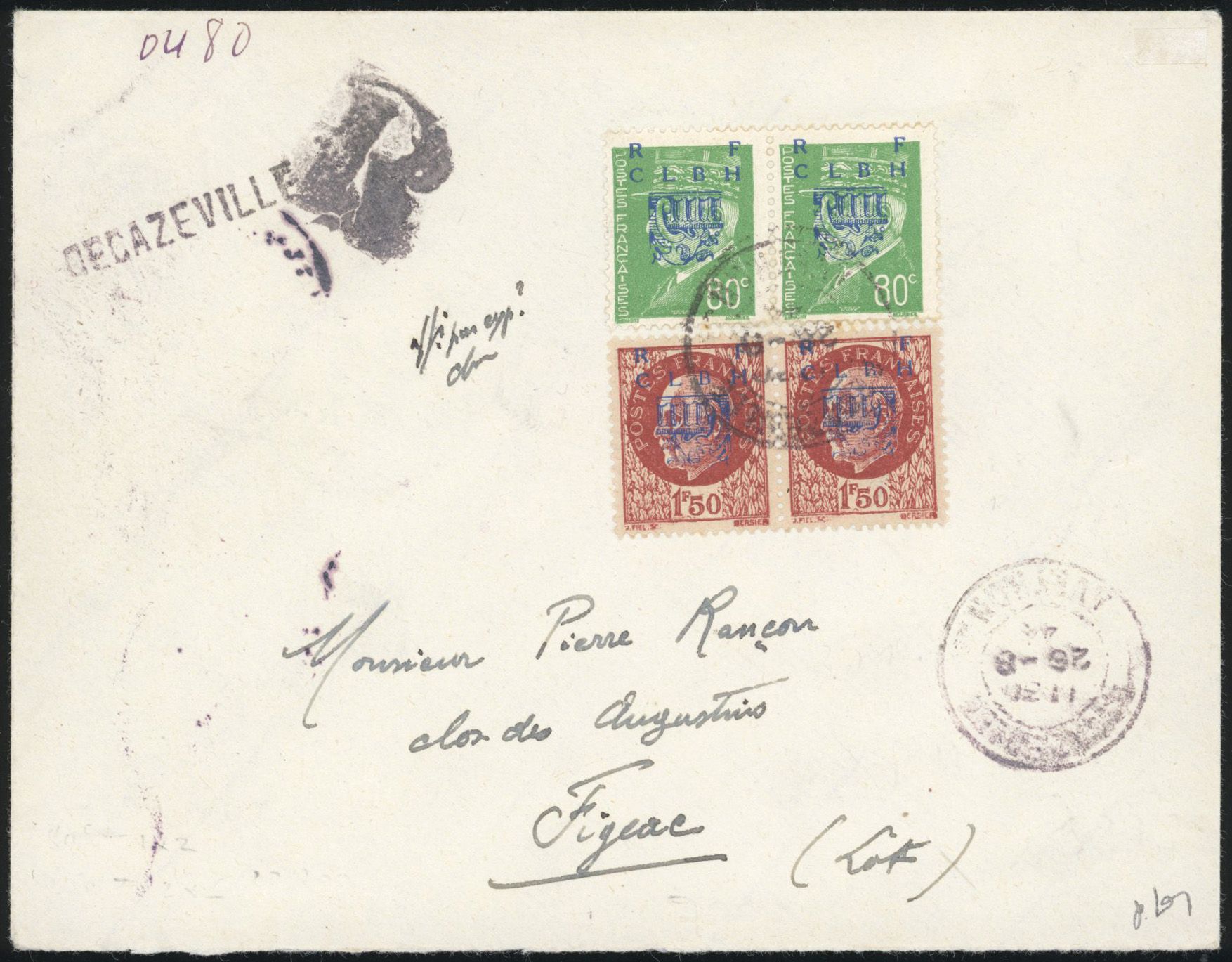 Yvert et Tellier Libération N°6 x 2 + 12 x 2 Paire Oblitéré