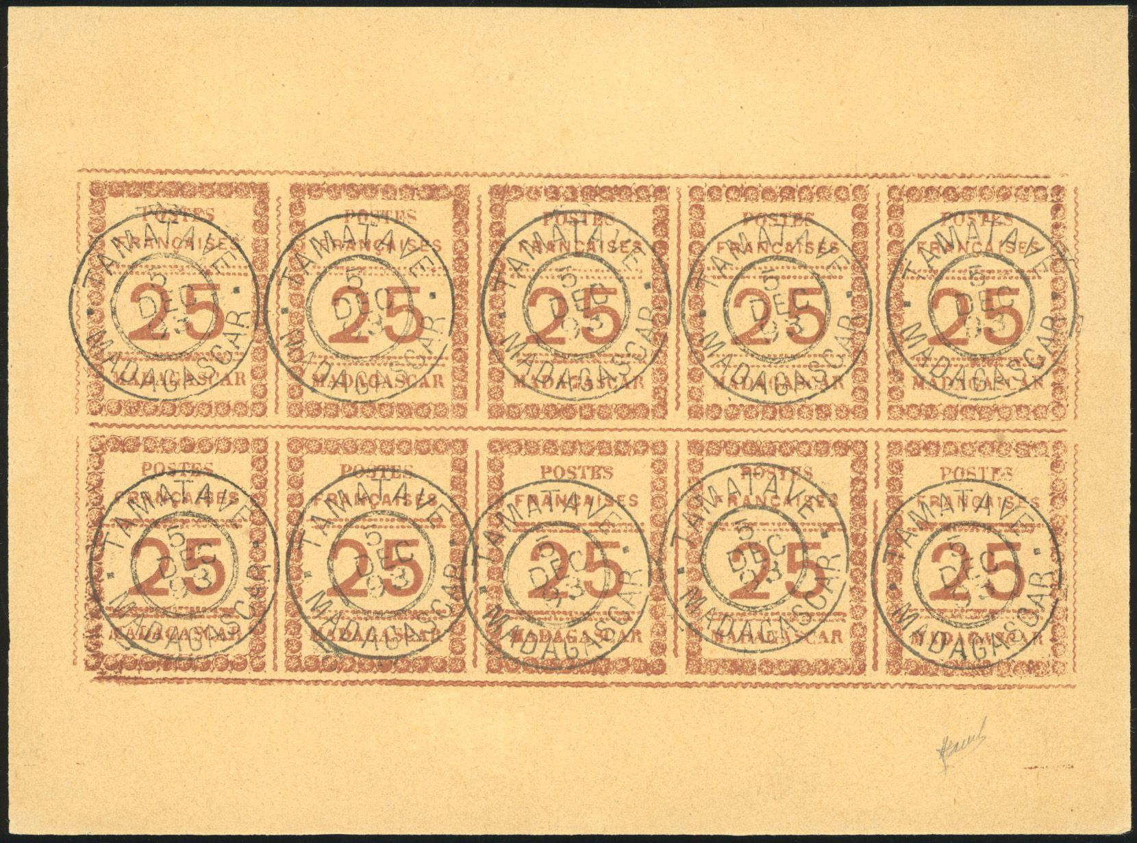Yvert et Tellier MADAGASCAR N°11a Multiple Oblitéré