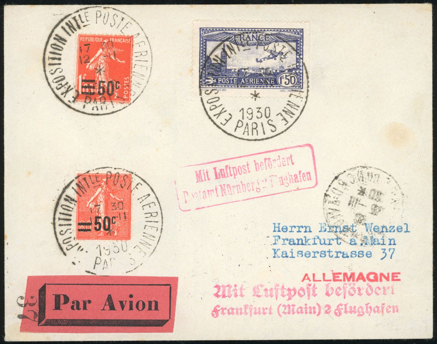 Yvert et Tellier Poste aérienne N°6c Individuel Oblitéré