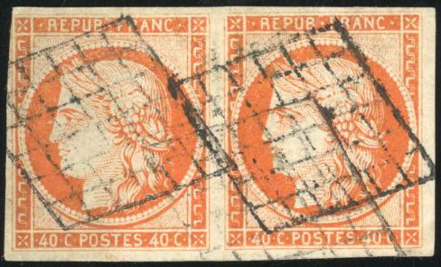 Yvert et Tellier Cérès 1849 1850 N°5 Paire Oblitéré