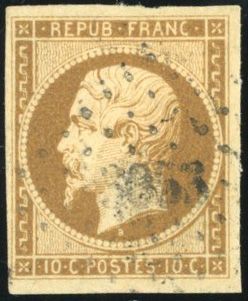 Yvert et Tellier Présidence 1852 N°9a Individuel Oblitéré