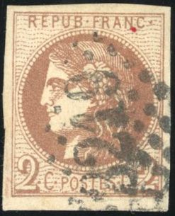 Yvert et Tellier Emission de Bordeaux 1870 1871 N°40Bc Individuel Oblitéré