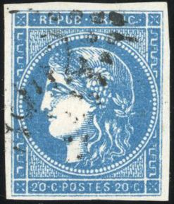 Yvert et Tellier Emission de Bordeaux 1870 1871 N°45Cb Individuel Oblitéré