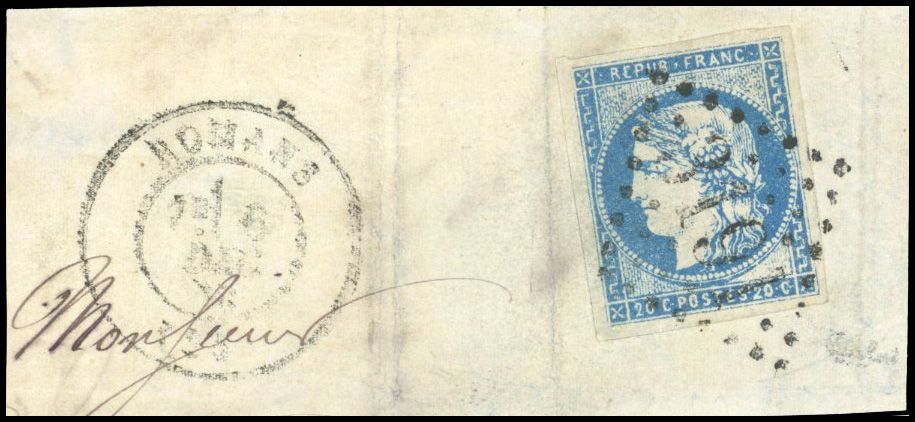 Yvert et Tellier Emission de Bordeaux 1870 1871 N°44B Individuel Oblitéré