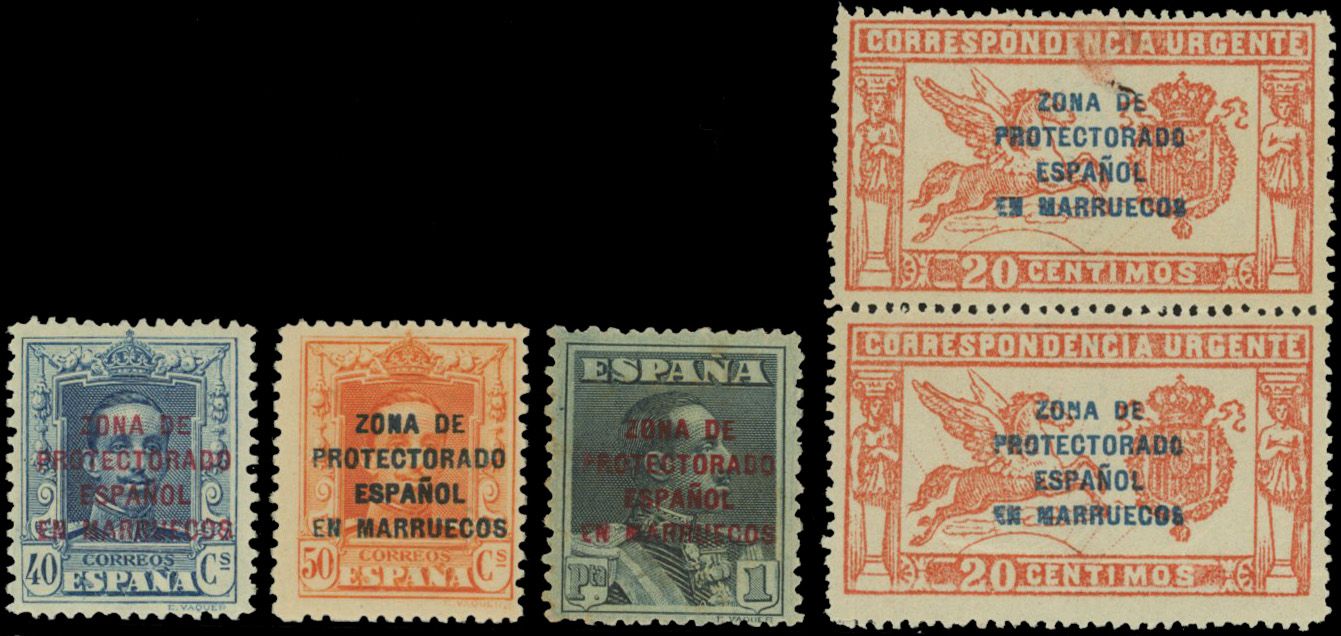 Yvert et Tellier MAROC Bureaux Espagnols N°101/104 x 2 Individuel Neuf avec gomme